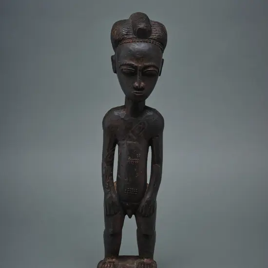 Nigerian tribal wood figure, (probably Baule),